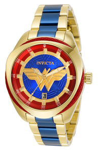 Reloj Invicta DC Comics Wonder Woman para mujer - 38 mm, dorado, azul + Pulsera Gratis