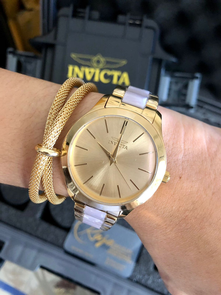 Reloj Invicta Angel para Mujer - 38mm, Oro, Perla + Pulsera Gratis – Relojes  PR
